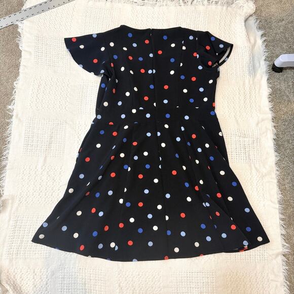 Lane Bryant 22 polka dot flutter sleeve fit and flare dress pockets D1 2749 - Picture 7 of 10